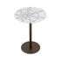 White Marble Coffee Table with Brass Inlay